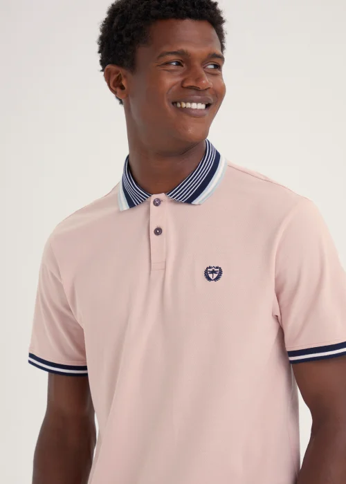 Pink Tipped Polo Shirt - S Image 3