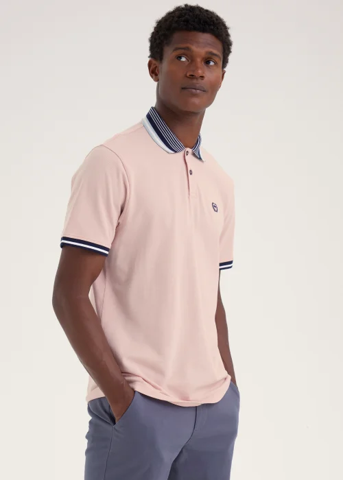 Pink Tipped Polo Shirt - S Image 1