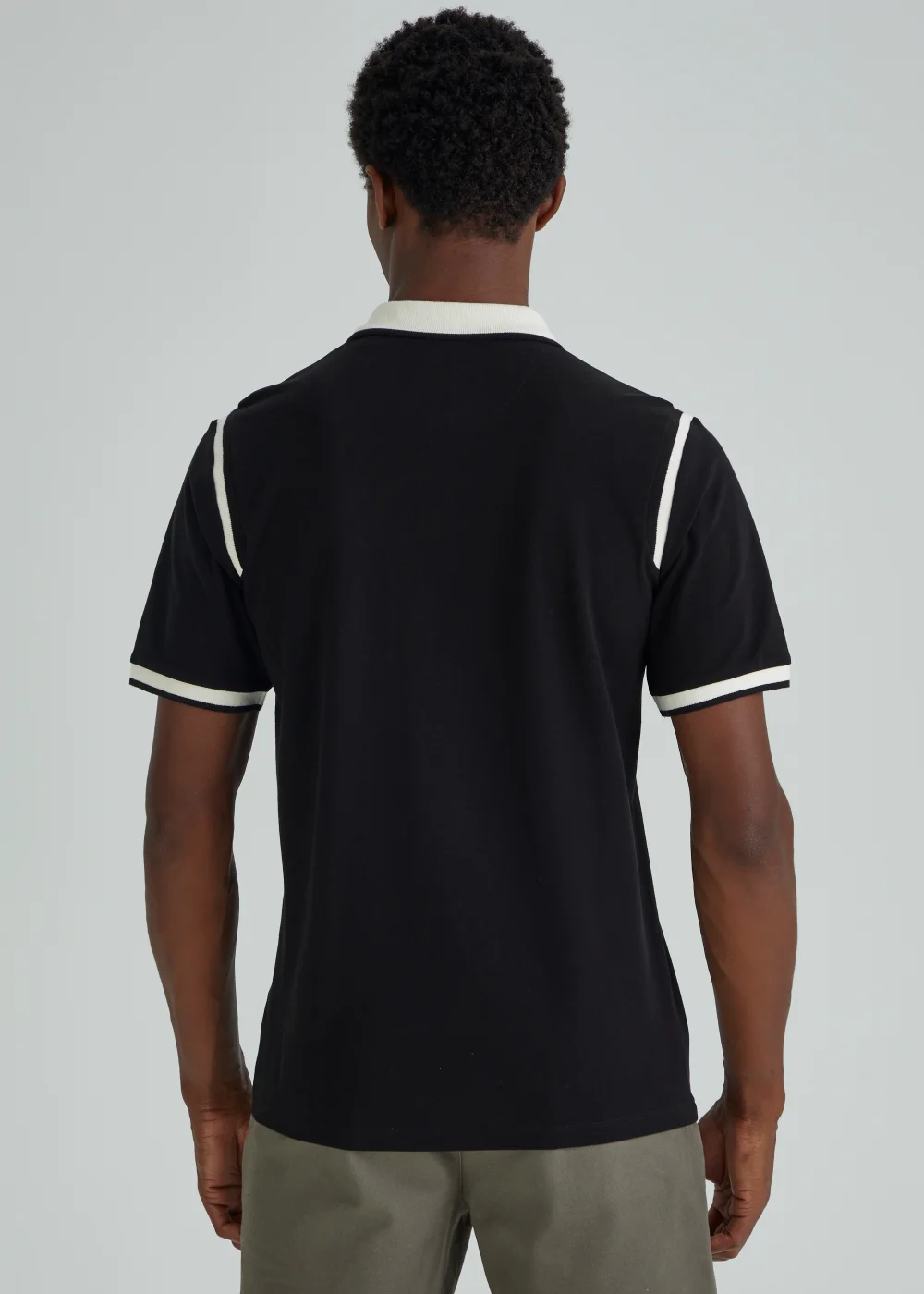Black Panel Polo Shirt - S Image 2