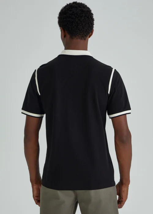 Black Panel Polo Shirt - S Image 2