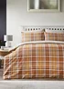 Orange Check Brushed Duvet Cover - Single Image 1