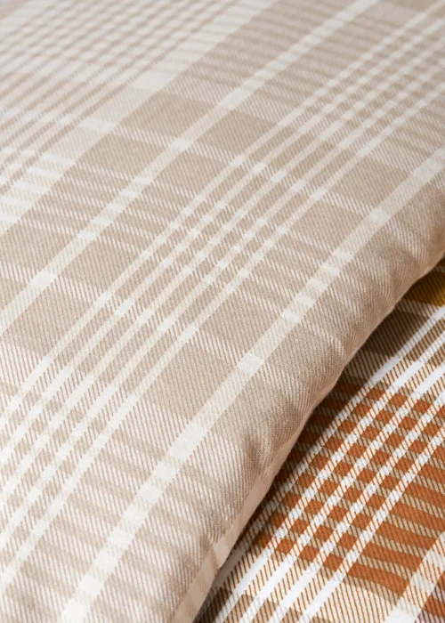 Orange Check Brushed Duvet Cover - Single Image 2