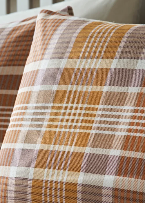 Orange Check Brushed Duvet Cover - Single Image 3
