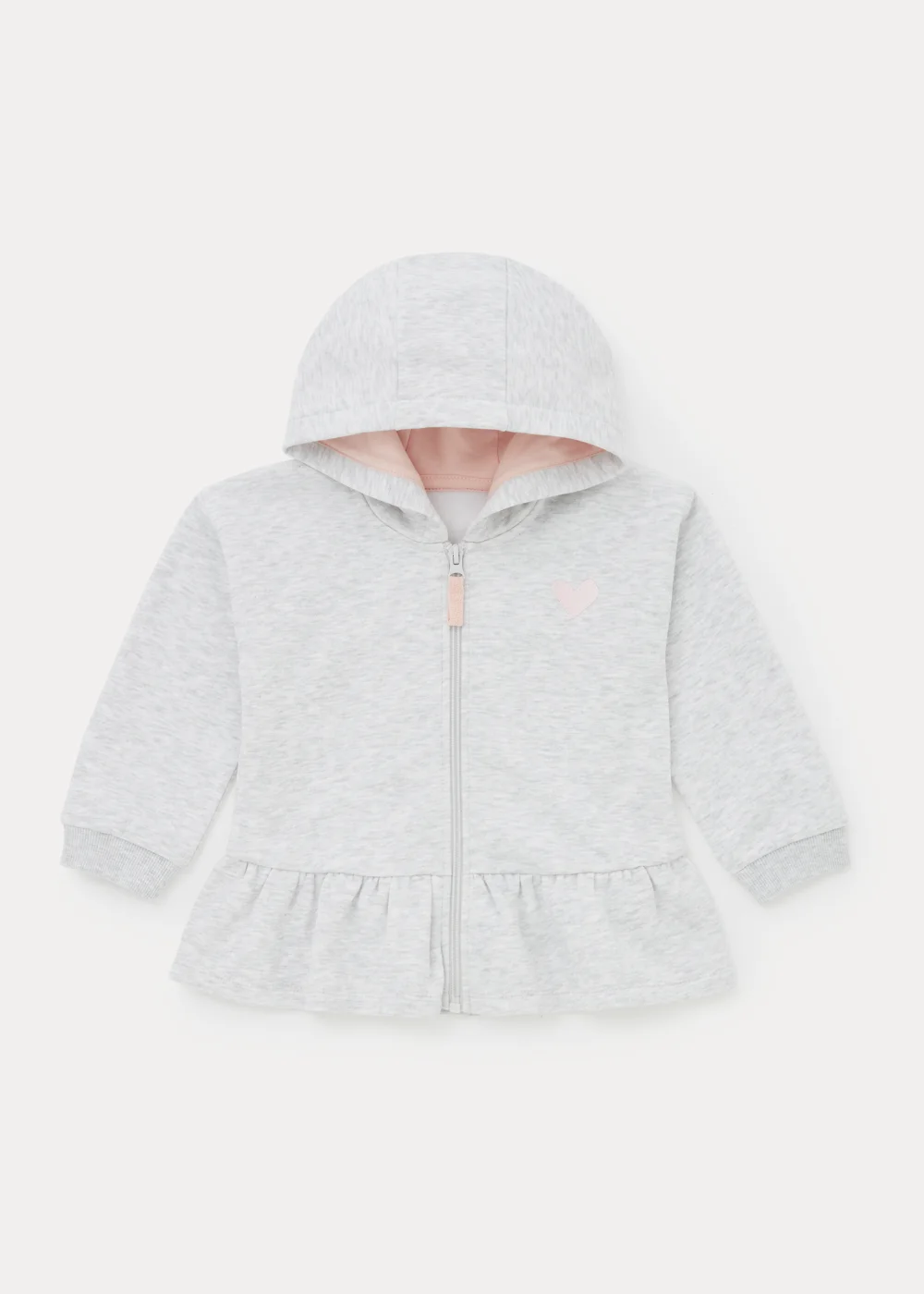 Girls Grey Peplum Zip Up Hoodie (9mths-6yrs) - Age 12 - 18 Months Image 1