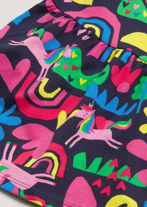 Girls Navy Unicorn Print Dress (9mths-6yrs) - 1.5-2 Yrs Image 2