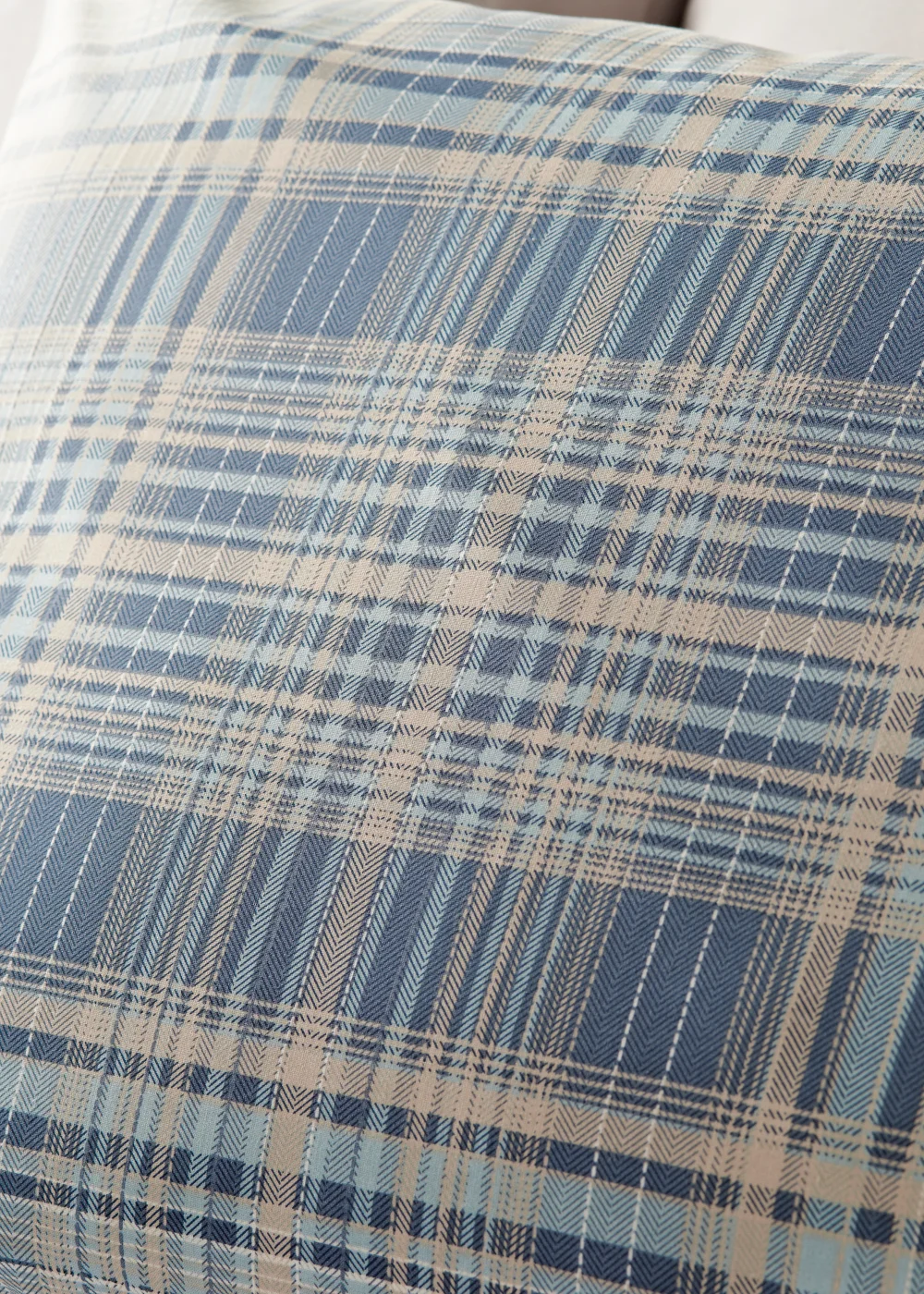 Blue Fine Check Duvet Cover - Single Image 3