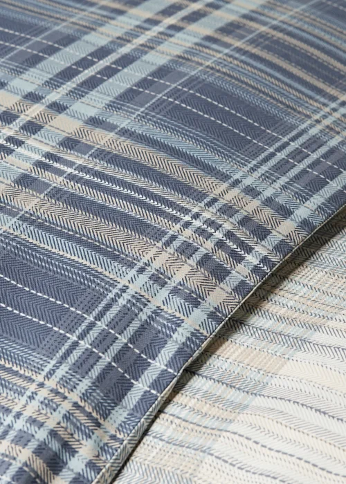 Blue Fine Check Duvet Cover - Single Image 2