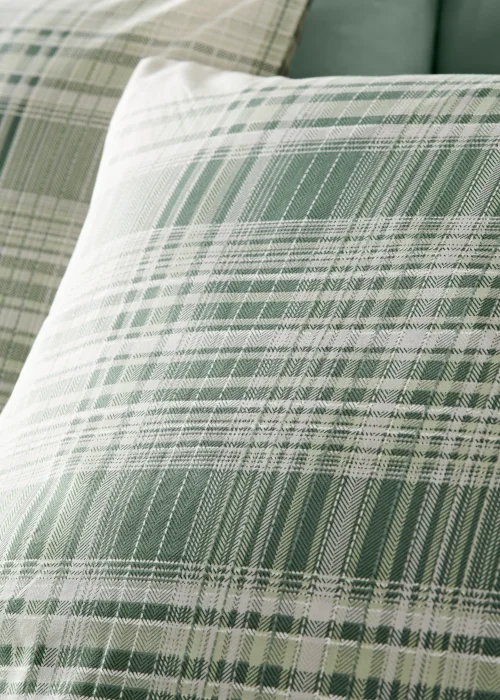 Green Fine Check Duvet Cover - Single Image 3