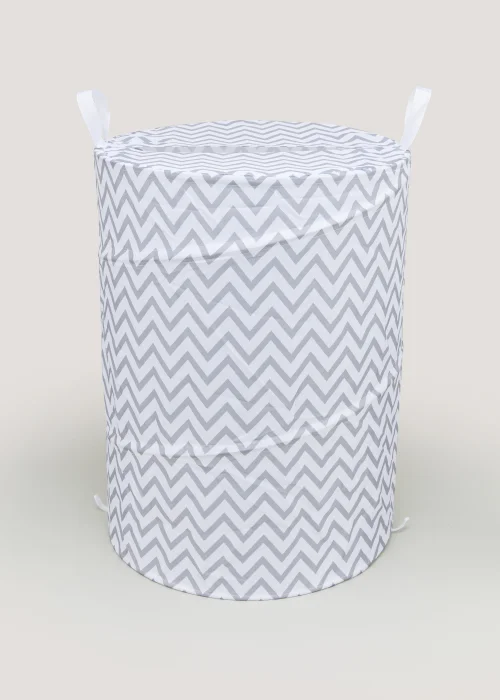 Grey Pop Up Laundry Basket Image 1