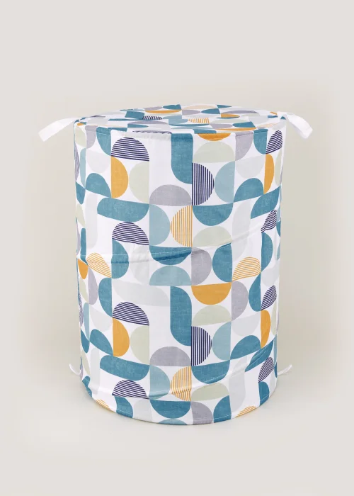 Multicoloured Print Pop Up Laundry Basket (55cm x 42cm x 42cm) Image 1