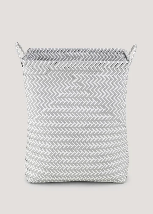 Grey Plastic Laundry Basket Image 1