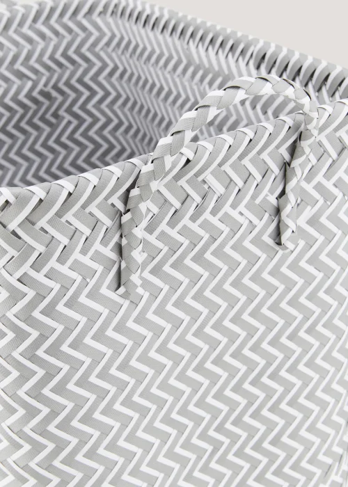 Grey Plastic Laundry Basket Image 2