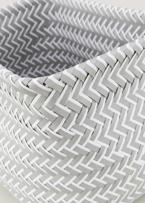 Grey Plastic Storage Basket Image 2