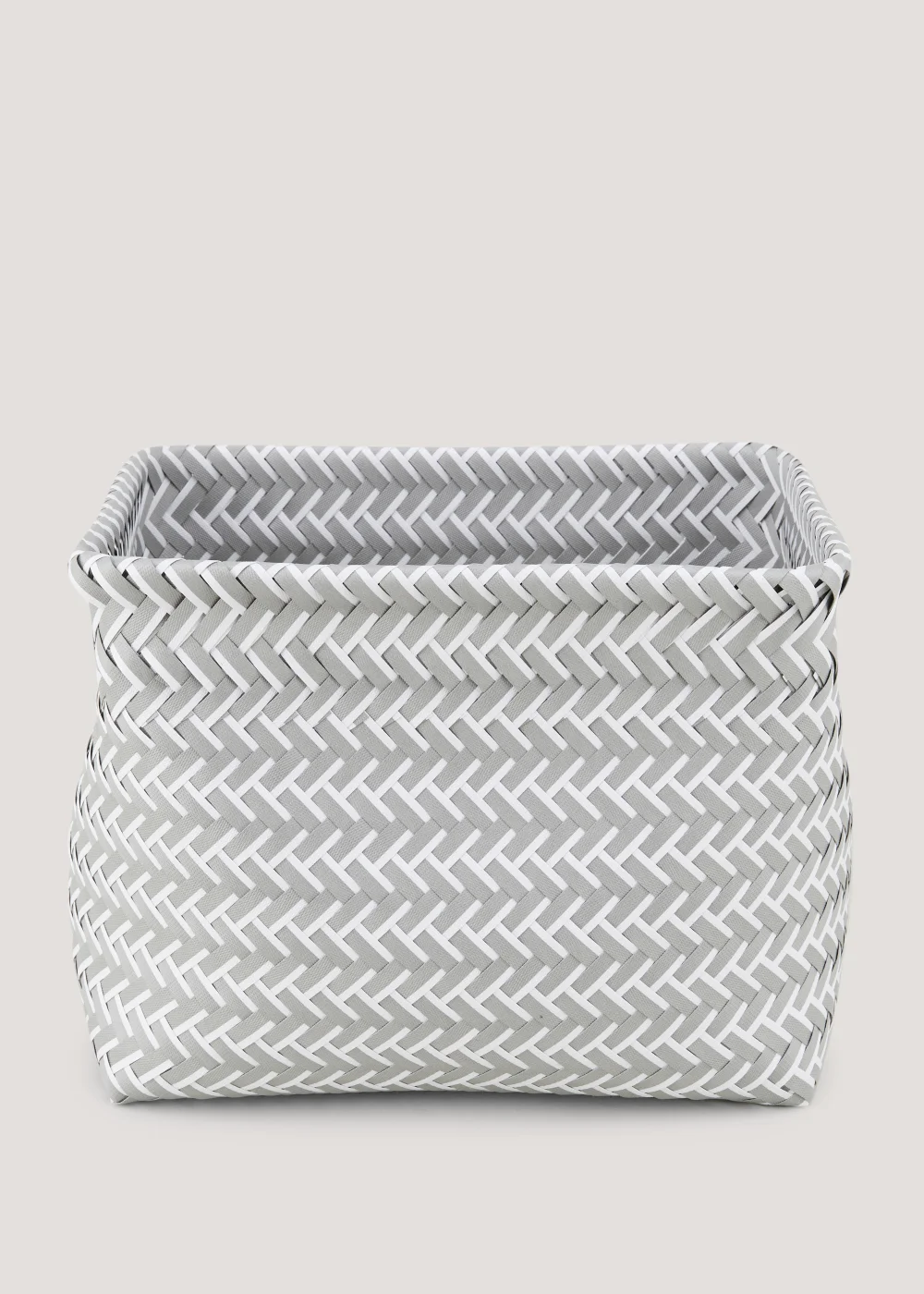 Grey Plastic Storage Basket Image 1