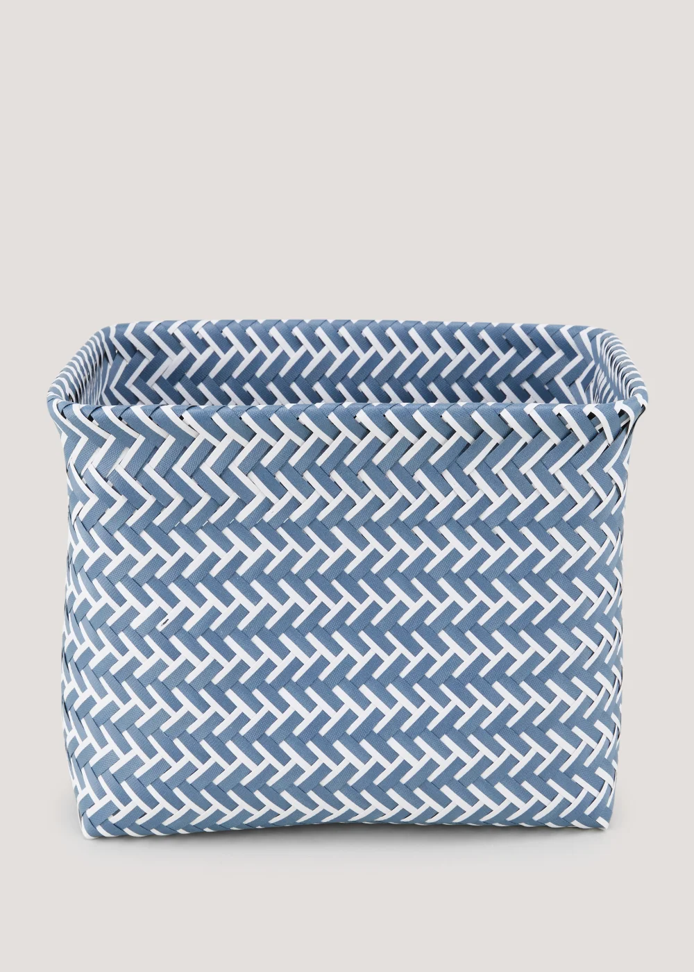 Blue Plastic Storage Basket Image 1