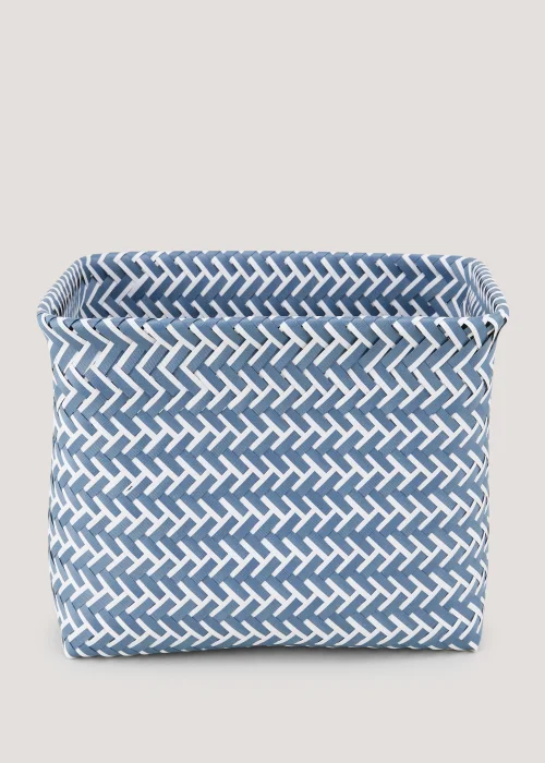 Blue Plastic Storage Basket Image 1