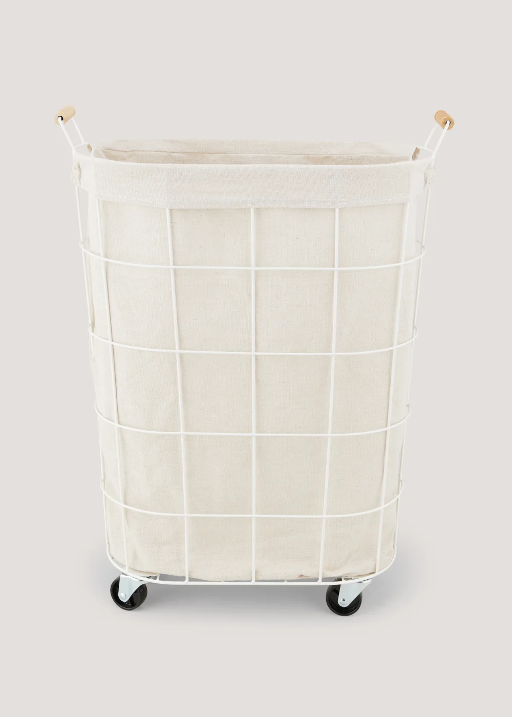 Cottage White Metal Laundry Basket (45cm x 25cm x 60cm) Image 1