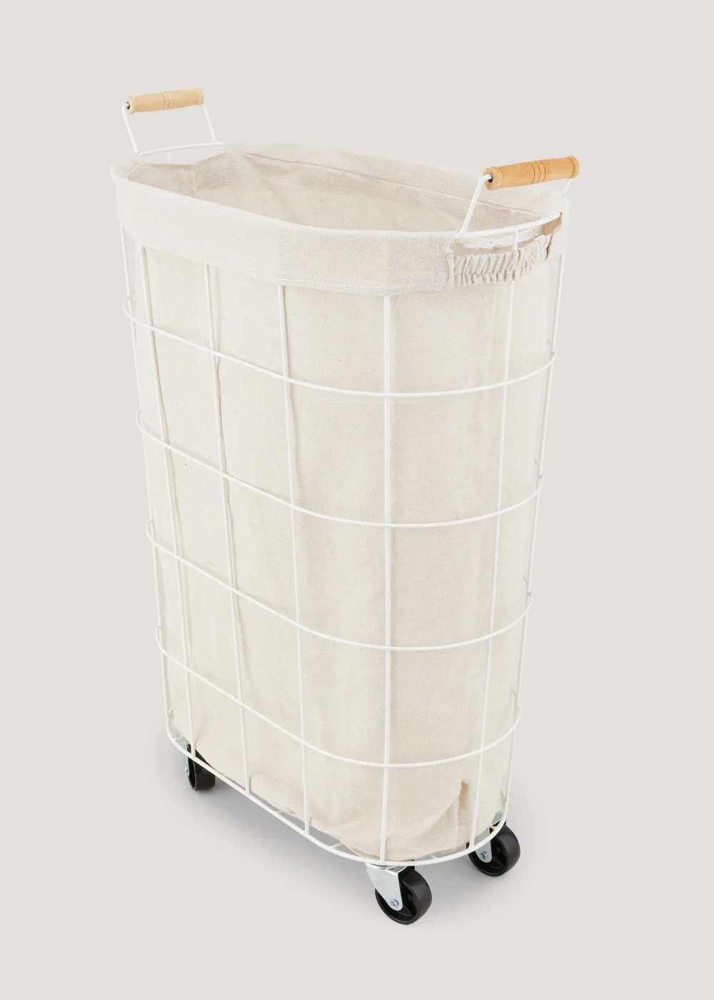 Cottage White Metal Laundry Basket (45cm x 25cm x 60cm) Image 2