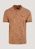 Orange Space Dye Print Tipped Polo Shirt - S Image 1