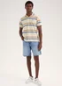 Ecru Stripe Print Textured Polo Shirt - Small Image 4