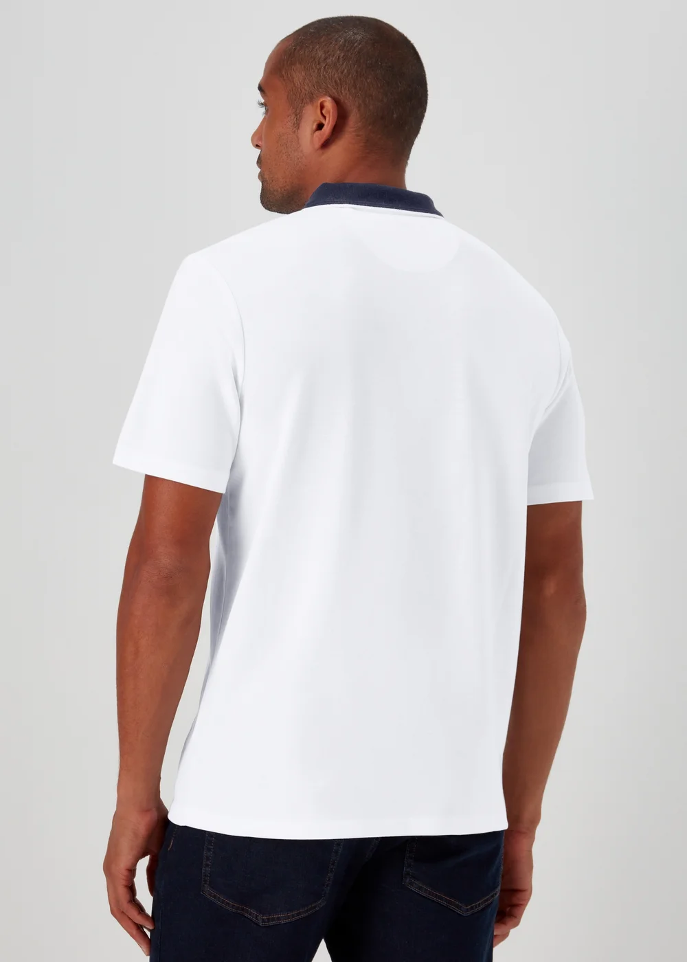 White Modal Polo Shirt - S Image 2