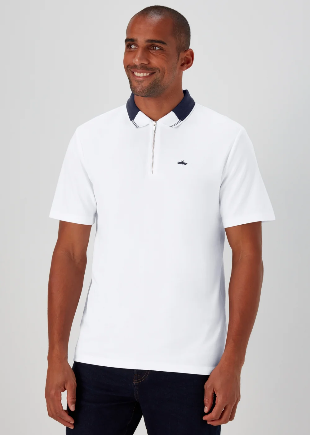 White Modal Polo Shirt - S Image 1