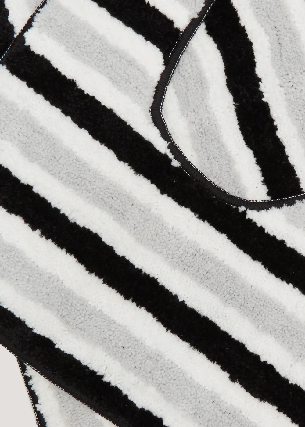 2 Piece Monochrome Stripe Quick Dry Bath & Pedestal Mat Image 2