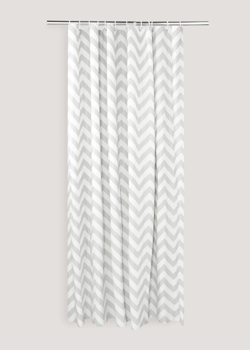 Grey Chevron Shower Curtain (180cm x 180cm) Image 1