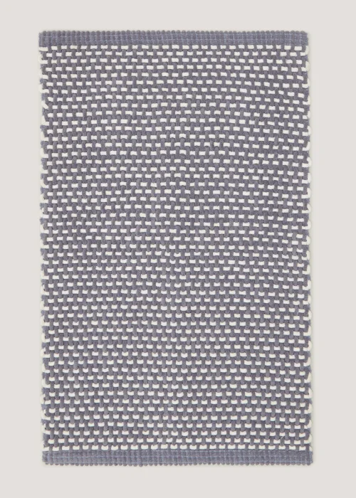 Grey Chenille Woven Bath Mat (80cm x 50cm) Image 1