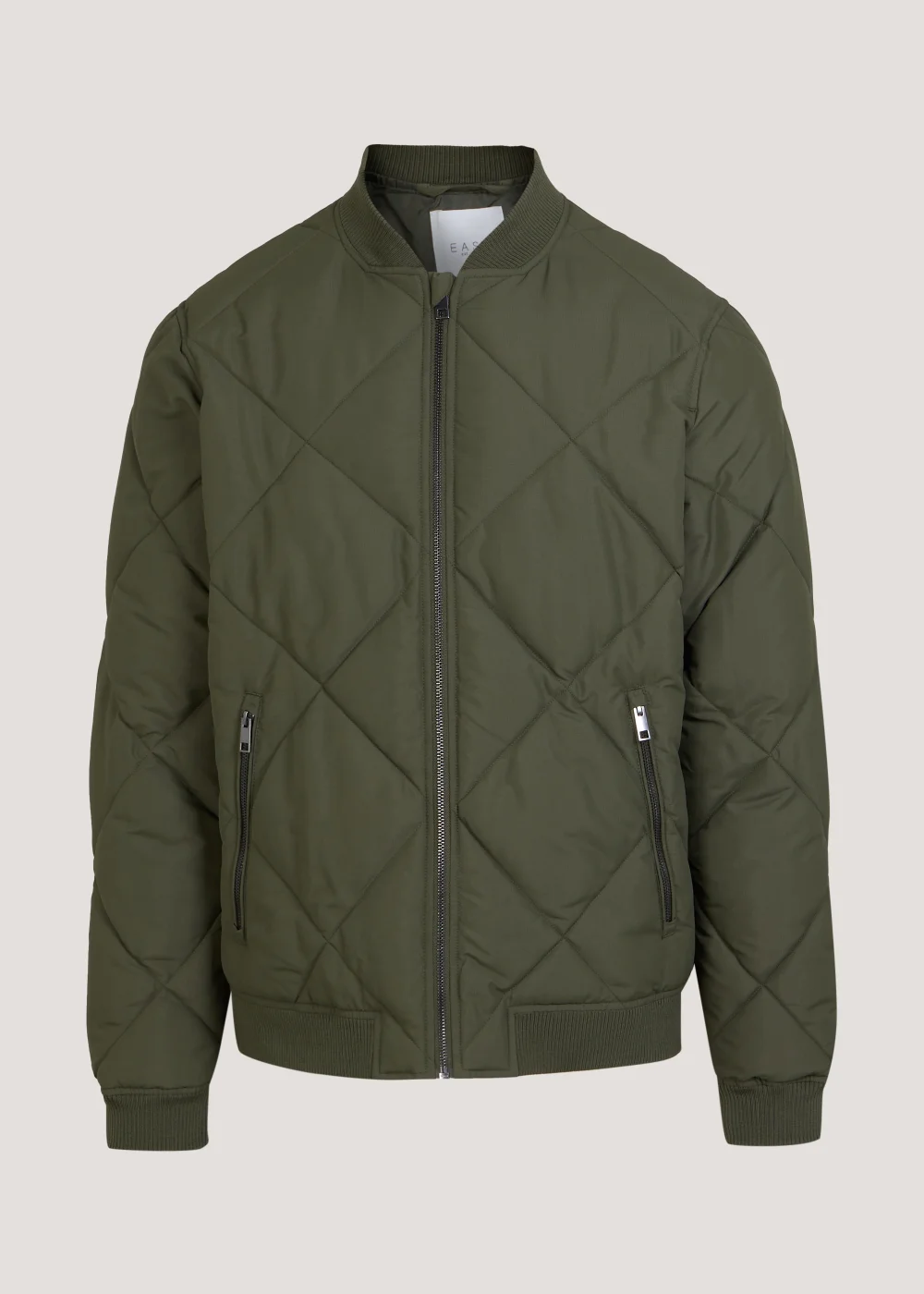 Khaki Quilted Bomber Jacket - S Image 1