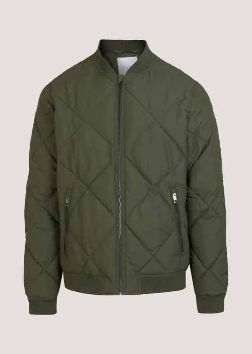 Khaki Quilted Bomber Jacket - S Image 1
