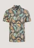 Rust Ghost Leaf Print Polo Shirt - S Image 5