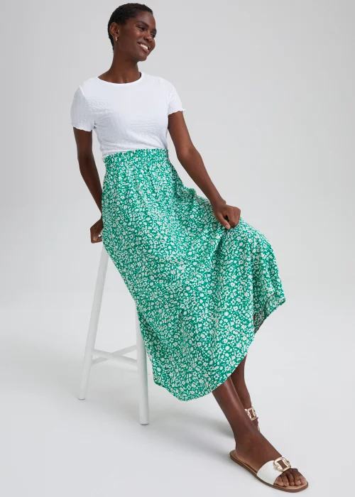 JDY Multicoloured Flower Print Midi Skirt - S - UK 8 Image 4