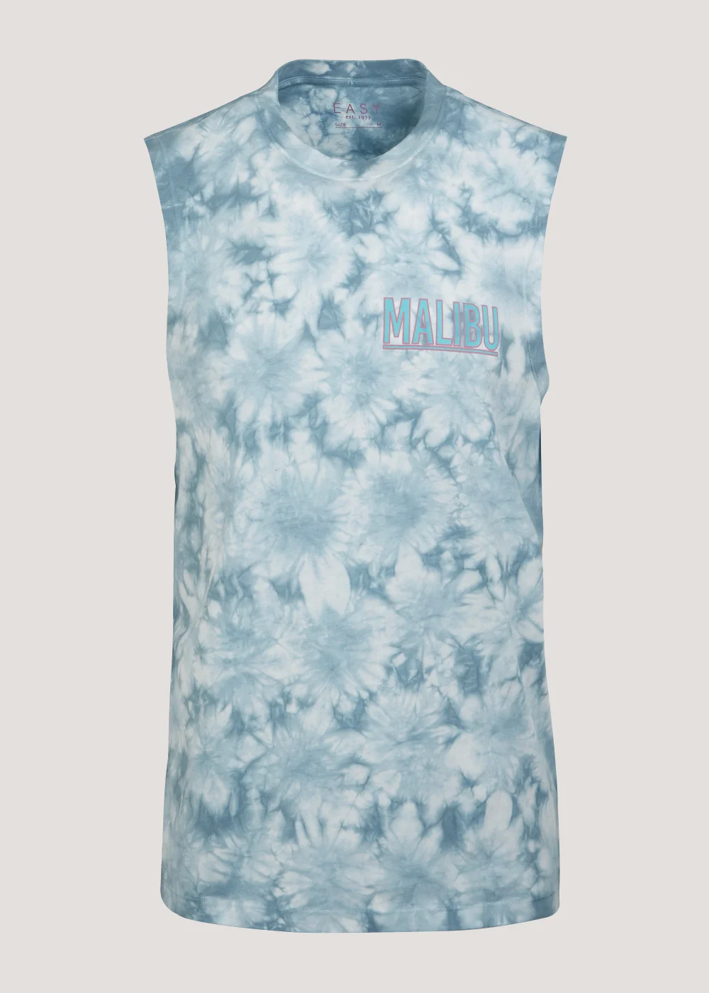 Blue Tie Dye Malibu Print Tank Top - Small Image 5