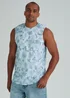 Blue Tie Dye Malibu Print Tank Top - Small Image 1