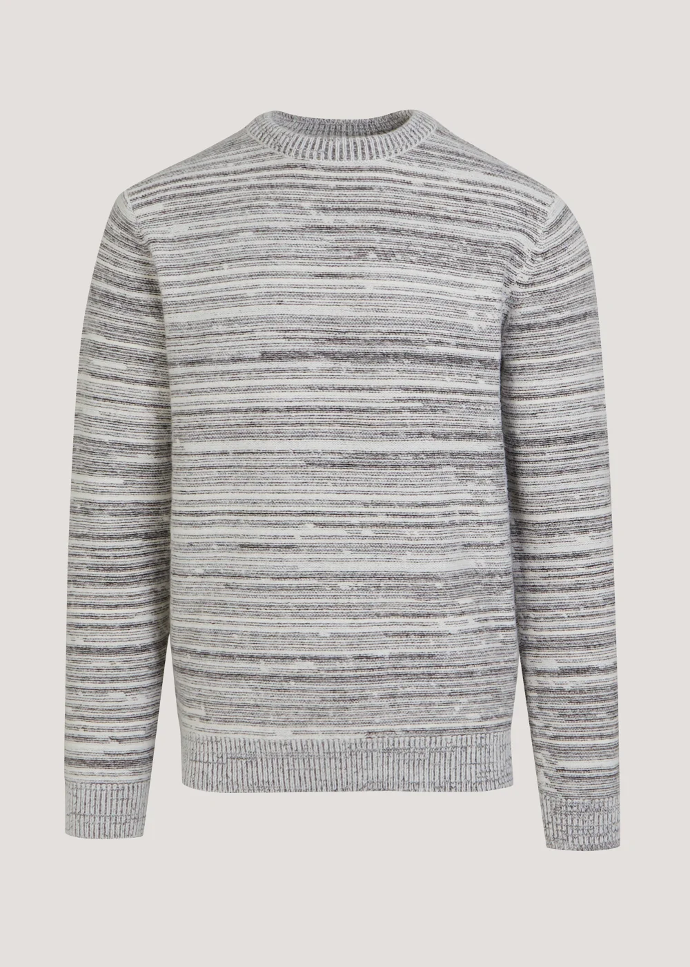 Ecru Stripe Textured Knitted Jumper - Small Image 5