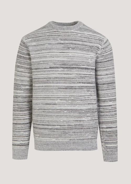 Ecru Stripe Textured Knitted Jumper - Small Image 5