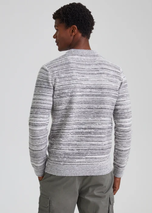 Ecru Stripe Textured Knitted Jumper - Small Image 2
