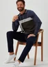 Khaki Block Print Long Sleeve Polo Shirt - S Image 4