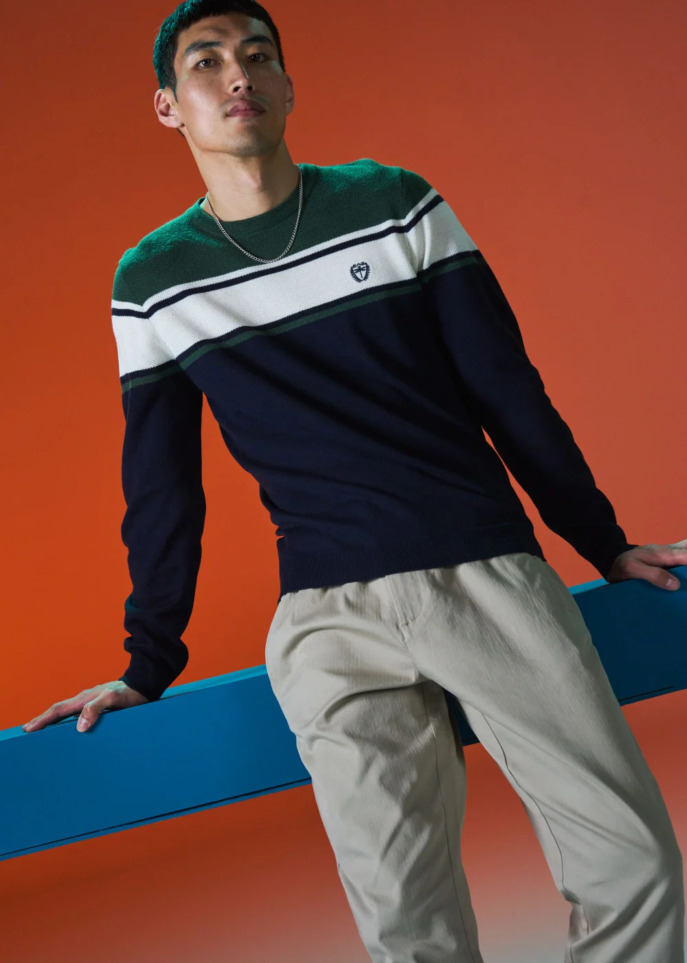 Green Block Print Soft Touch Jumper - S Image 6