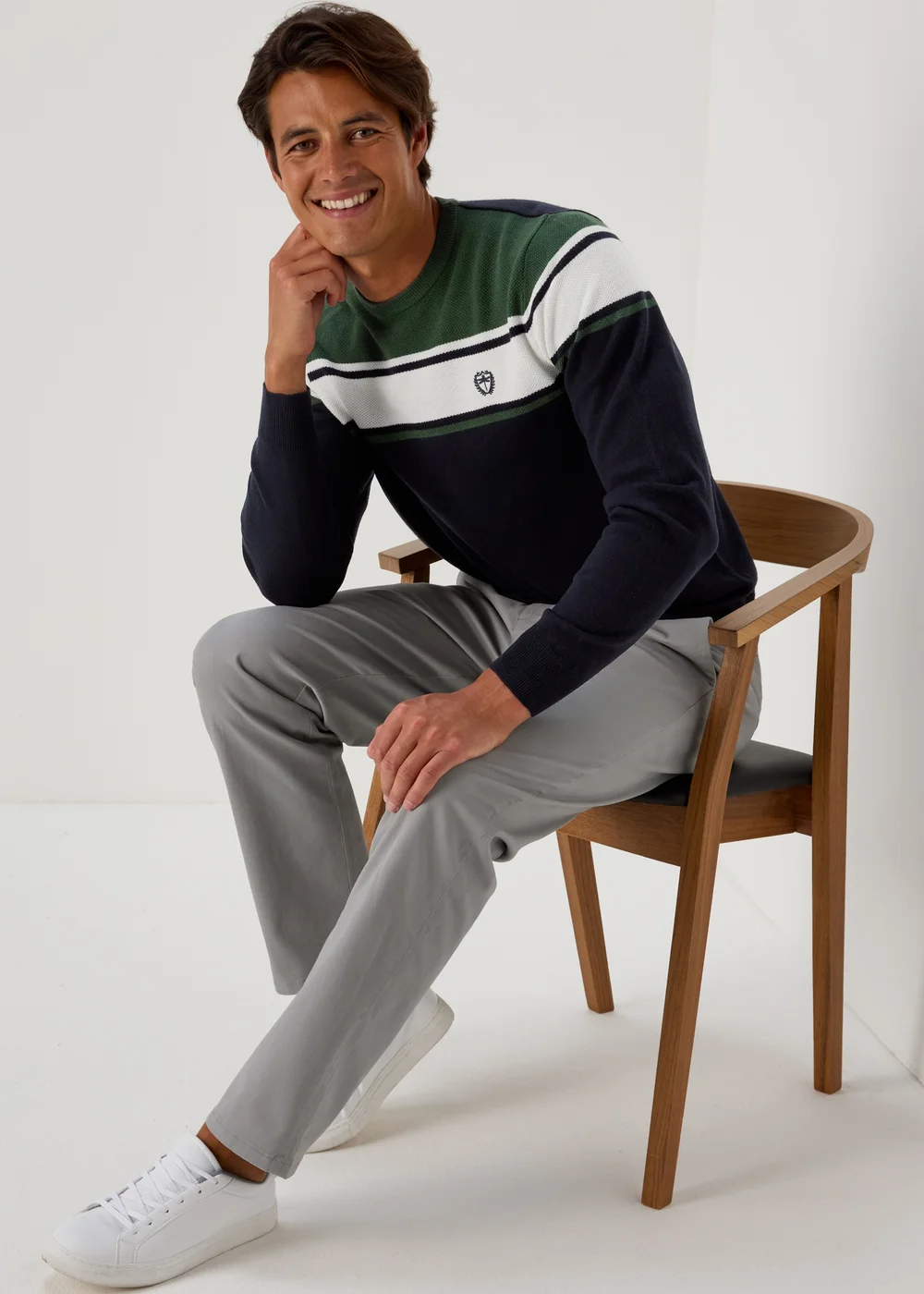 Green Block Print Soft Touch Jumper - S Image 4