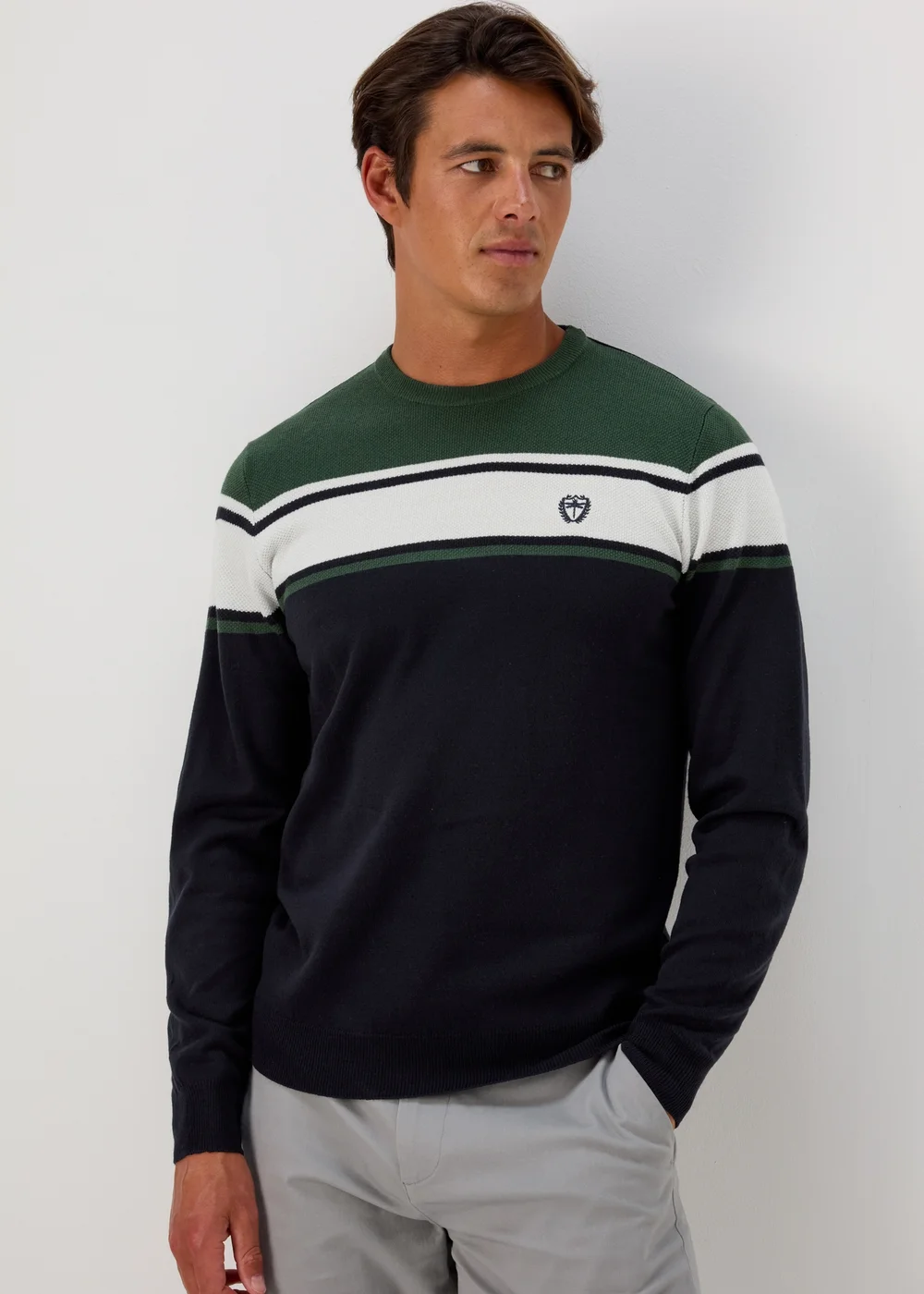 Green Block Print Soft Touch Jumper - S Image 1