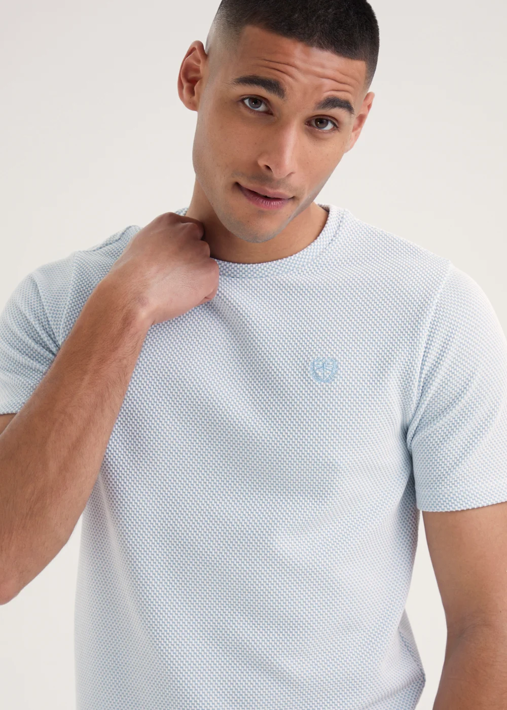 Blue Checkboard Co-Ord T-Shirt - Small Image 3