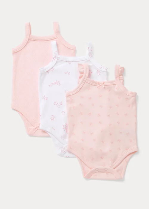 Baby 3 Pack Pink Cami Bodysuits (Newborn-23mths) - 0-3 months Image 1