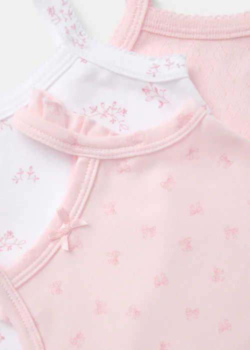 Baby 3 Pack Pink Cami Bodysuits (Newborn-23mths) - 0-3 months Image 2