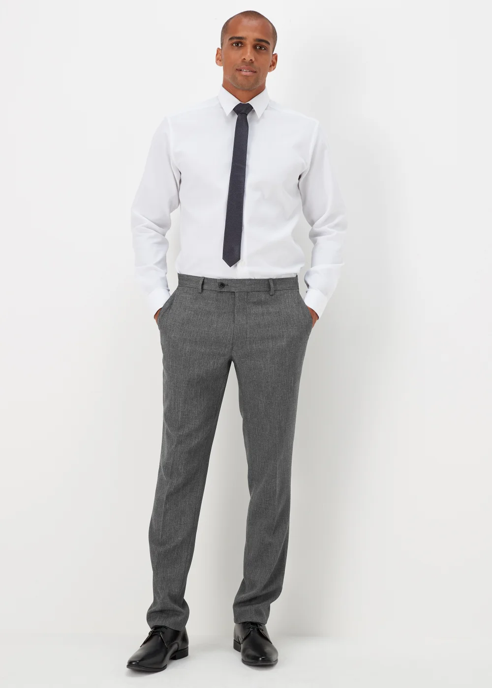 Taylor & Wright Albert Charcoal Tailored Fit Suit Trousers - 32 Waist Long Image 1