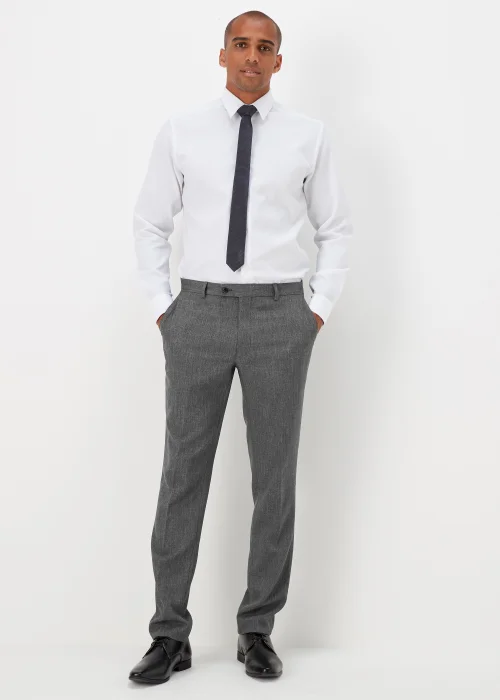 Taylor & Wright Albert Charcoal Tailored Fit Suit Trousers - 32 Waist Long Image 1