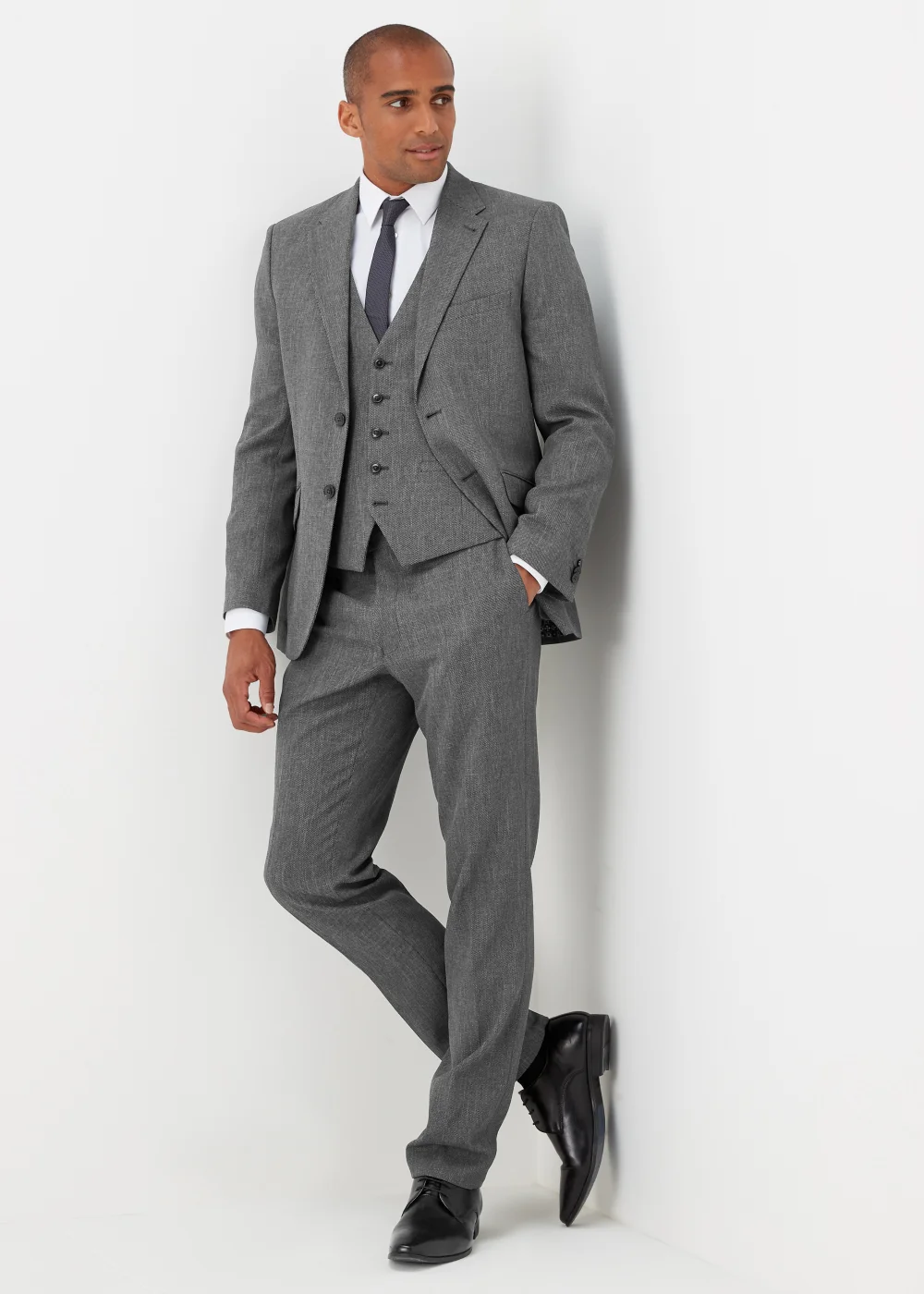 Taylor & Wright Albert Charcoal Tailored Fit Suit Trousers - 32 Waist Long Image 4