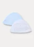 2 Pack Blue Layette Baby Hats - Age 0 - 3 Months Image 1