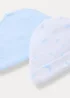 2 Pack Blue Layette Baby Hats - Age 0 - 3 Months Image 2